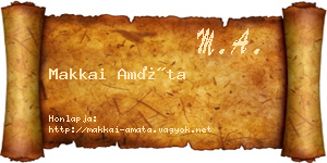 Makkai Amáta névjegykártya
